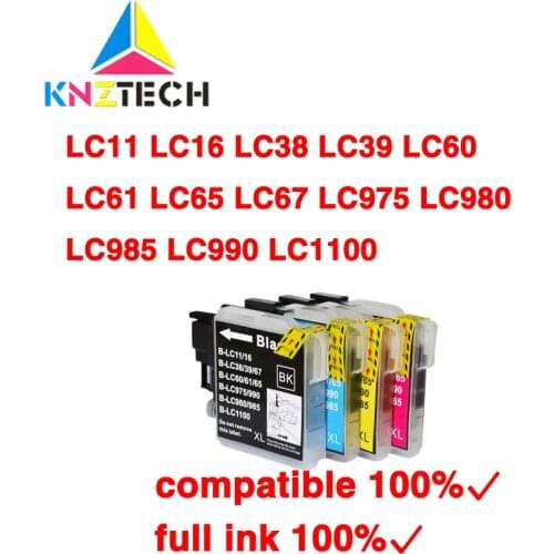KNZ Compatible ink Cartridge LC11 LC16 LC38 LC39 LC60 LC61 LC65 LC67 LC975 LC980 LC985 LC990 LC1100 For Brother J140W printer