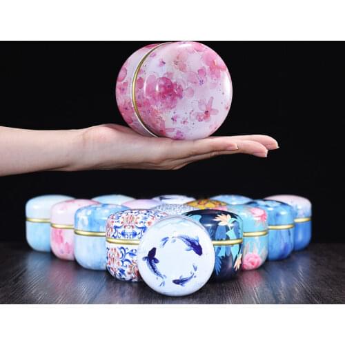 Dampproof Container Round Tinplate Tea Caddy Nuts Candy Snacks Sealed Jar Universal Packaging Box