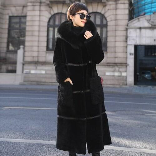 Double Faced Fur Coat Winter Jacket Women Double Side Wear Natural Sheep Shearling Coat Women Real Leather Jacket MY4854