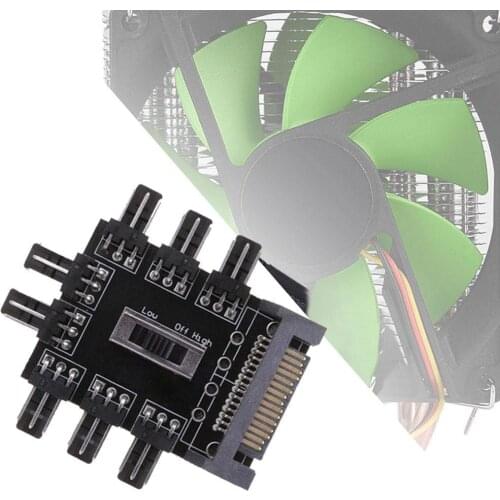 Multi Way Splitter Cooler Cooling Fan Hub PC SATA 1 PCB to 12V Controller 2 Adapter 3Pin For Computer Socket Speed Level Po K7F7