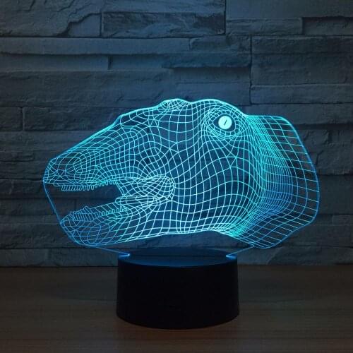 Crocodile Head Model 3D LED Lamp USB Powered Colorful Remote 3D Night Light Animal Desk Table Lamp Baby Sleepping Light