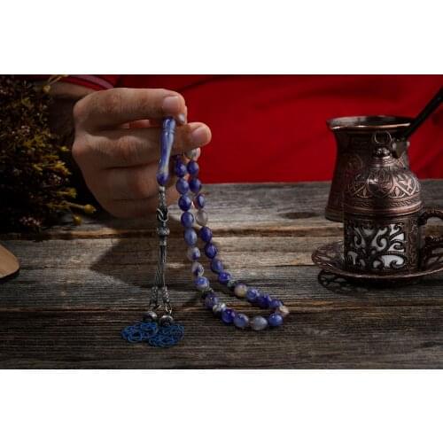 REVIST High Quality Guaranteed 1000 Trabzon Silver For Men Tassel Amber stone 33 Pcs Rosary size 8mm color: brown, Red,Yelllow