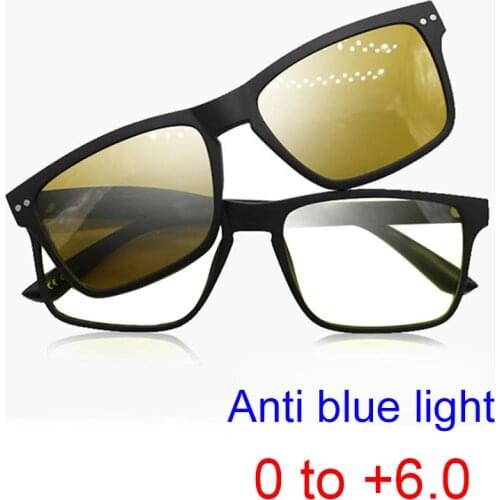 Men Night Vision Glasses For Presbyopia 2 in 1 Clip On Polarized Sunglasses Women Men‘s Fashion Driving Sun Glasses Yellow Lens