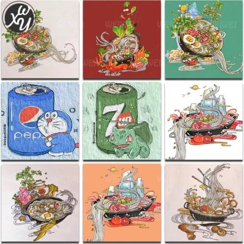 Cartoon Anime Diamond Painting Kits for Adults Cute Food Full Diamond Embroidery Cross Stitches Kits Diamond Fantasy Accessories