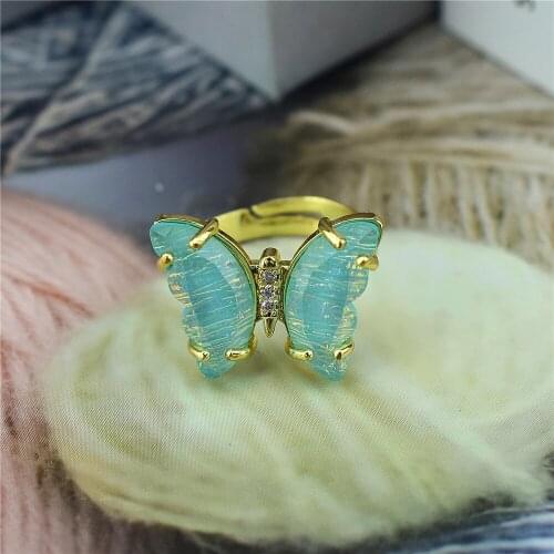 2021 new frosted glass color opening adjustable ring mens jewelry ladies gift exquisite jewelry sparkling wholesale