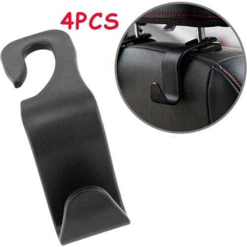 New 4pcs Car Holder Car Backseat Headrest Hanger Hooks Vehicle Organizer Holder For Cloth Grocery Bag Purse Storage Car Hook
