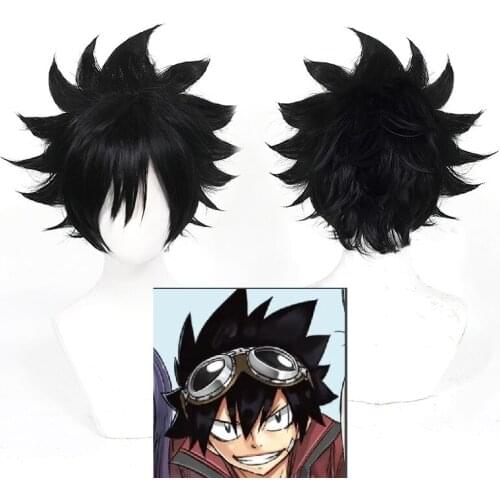 Anime EDENS ZERO Shiki Granbell Wig Cosplay Short Black Wigs Heat Resistant Synthetic Hair Cos Props