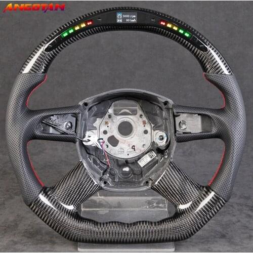 LED Carbon Fiber Perforated Leather Steering Wheel Fit For Audi S4 A5 A6L A6 2008-2010