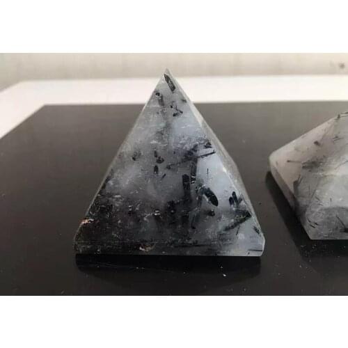 New style natural black hair crystal pyramid, crystal four-sided tower for home decoration