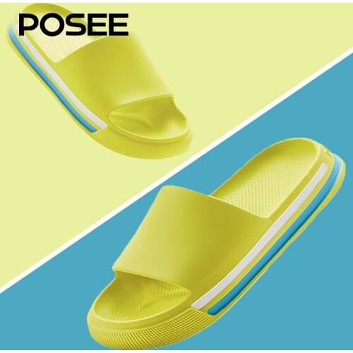 Posee EVA Summer Slippers Women Slides Fashion Soft Sole Platform Outdoor Couple Flat Beach Quiet Househeld Sandals PS6201