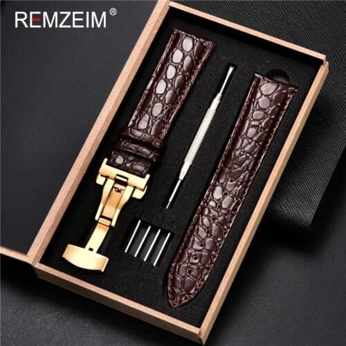 Quality Business Strap Soft Genuine Leather Watchband Surface Calfskin Men Women Replace Watch Band 16 17 18 19 20 21 22 24MM