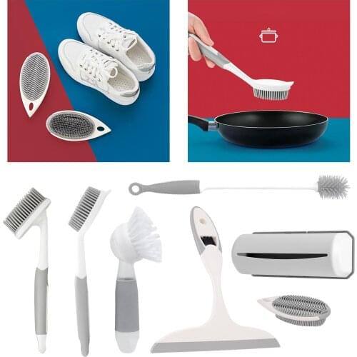 KITCHEN CLEANING BRUSH WASHING TPR BRISTLE FOR DISH BOTTLE WINDOW POTS WALL