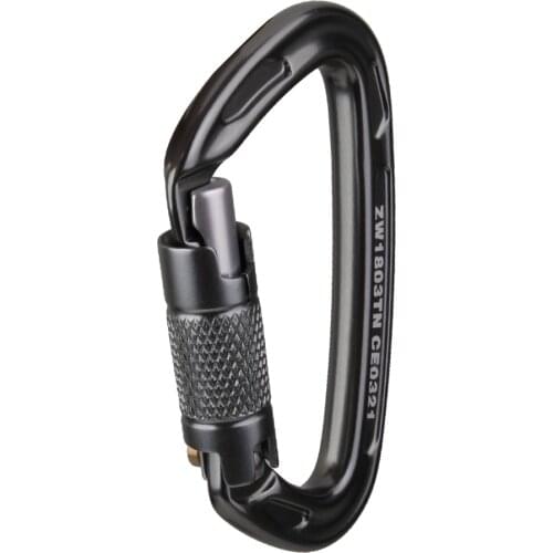 24KN D-Shaped Carabiner Rock Climbing Abseiling Tree Arborist Rappel Gear Equip