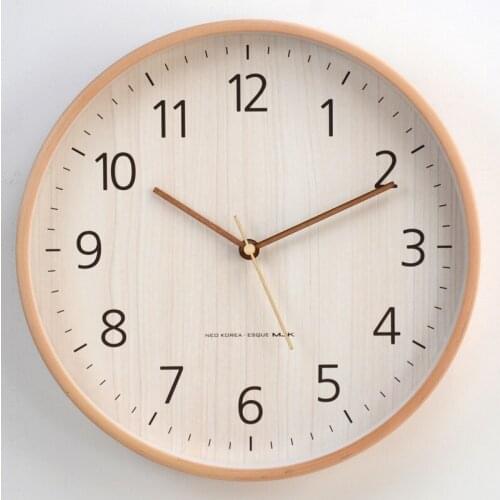 Modern Nordic Wall Clock Wood Simple Round Fashion Classic Large Wall Clock Silent Reloj De Pared Living Room Decoration BD50WC