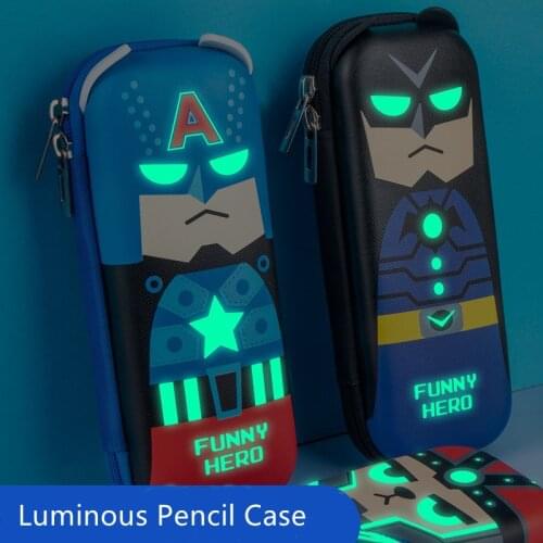 Luminous large-capacity pencil case popular cute net red pencil bag boy primary school student stationery bag