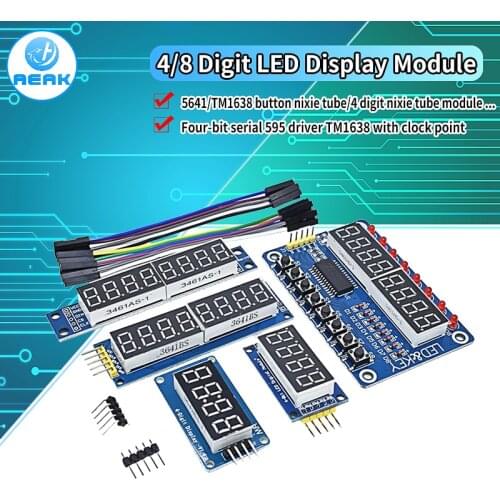 TM1638 Module TM1637 4 Key Display For AVR Arduino MAX7219 Digital LED Tube 8-Bit 74HC595