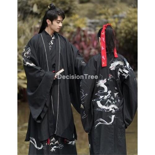 2021 chinese traditional man hanfu dress year oriental ancient performance stage folk dance costumes han dynasty cosplay robes