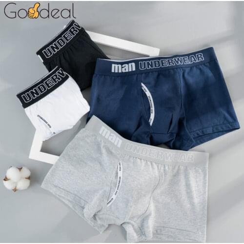 4pcs Boxer Mens Underwear Men Cotton Underpants Breathable Male Shorts L-3XL Comfortable Panties Letters Boxer Pack