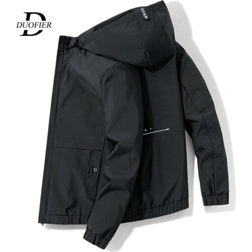 Fashion Hooded Bomber Windbreaker Jacket Men Spring Autumn Streetwear Windproof Coat 2021 Men Big Size Casual Baseball Outerwear