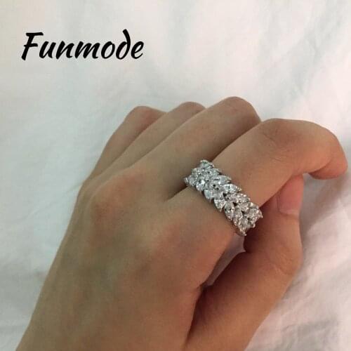Funmode New Fashion Dubai Jewelry Women Rings AAA Cubic Zirconia Finger Ring for women Engagement Gifts Bijourx Femel F011R