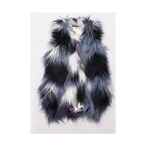 Top brand Gradient Women All-match Color Faux Fox Fur Vest high quality