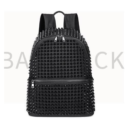 1pcs/lot woman man casual rivet backpack unisex canvas rivet double shoulder school bag