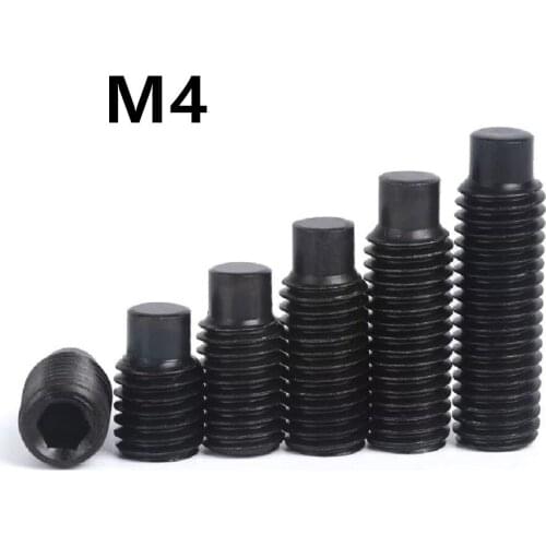 100pcs/lot DIN915 M4x4/5/6/8/10/12mm GB79 Grade 12.9 Hexagon socket head cap machine meter headless screw convex end set screw