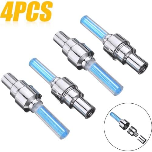 4pcs Car Motorcycle Bicycle Blue LED Flash Tyre Wheel Valve Cap Light Lamp For Cars Motorcycles And Bicycles Wheel Valve Lamp