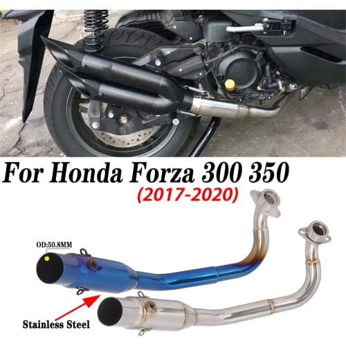 51mm Motorcycle Exhaust Front Link Pipe For Honda Forza 300 350 2018-2019 Stainless Steel Escape Moto Modified Muffler Mid Tube