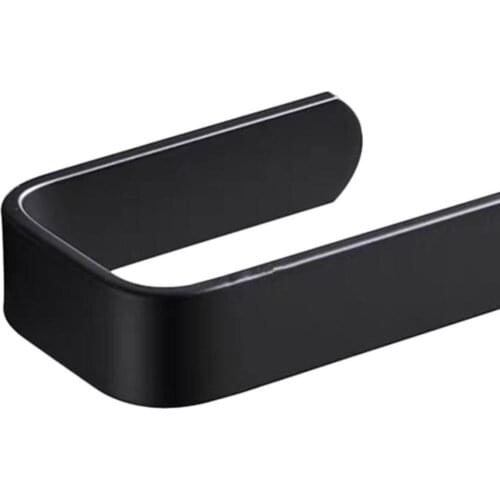 Acrylic Toilet Paper Holder Tissue Rack Wall Mounted Bathroom Kitchen Roll Holder Paper Tissue Rack Hook Modern Black Hanger