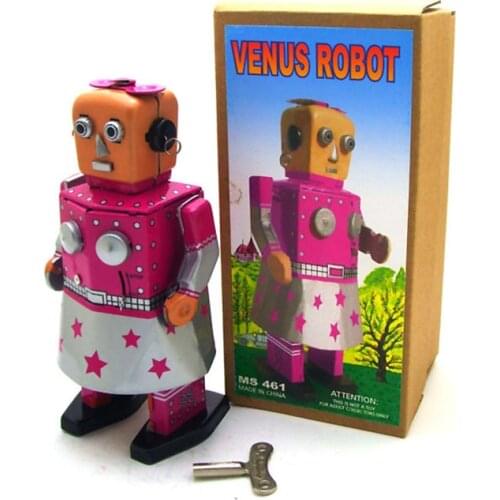 Antique Tin Toys Wind Up Toys Funny Robots iron Metal Models Home Decoration Metal Craft VENUS ROBOT