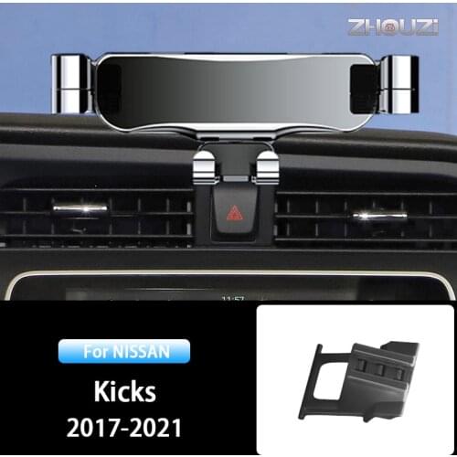 Car Mobile Phone Holder For Nissan Kicks 2017 2018 2019 2020 2021 Mounts Stand GPS Gravity Navigation Bracket Car Accessories