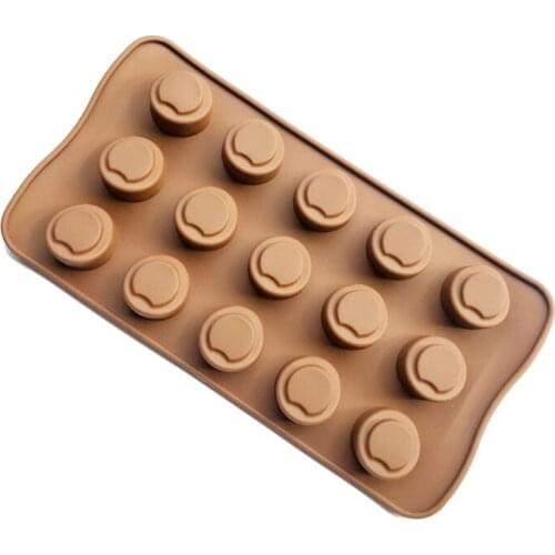 Free shipping 15 Circles apple chocolate mold cooking tools Silicone Mould baking Fondant Sugar Craft DIY Cake candy