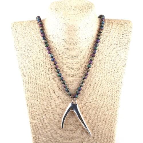 Free Shipping Fashion Bohemian Tribal Jewelry Glass Crystal Long Knotted Tree Branch Pendant Necklaces