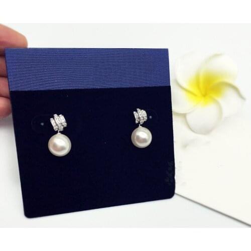 Brand 1:1 French design, arc-shaped pearl-studded pierced earrings, simple and exquisite silver jewelry for women