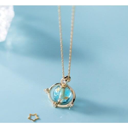 925 sterling silver moonstone necklace women Clear earth Gold Color Chain designer jewelry luxury statement necklaces серебро