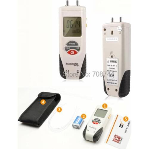 HT-1890 Digital Manometer LCD Differential Gauge Air Pressure Meter Pressure Gauges Data