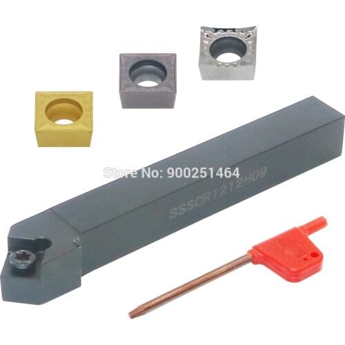 CNC Lathe Tool Holder, SSSCR1212H09(12mm)Right, with Three SCMT09T304（31.51）Square Carbide Blades.45 degree chamfer turning tool