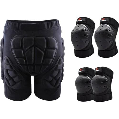 Ski Protective Hip Pad Padded Shorts Skiing Skating Snowboarding Impact Protection+Elbow Pads+Protective Knee Pads Guard