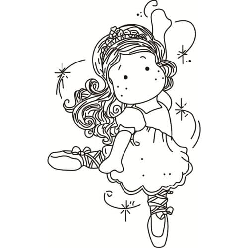Girl Metal Cutting Dies or Transparent Clear Stamp for DIY Scrapbooking/photo album Decorative Card making