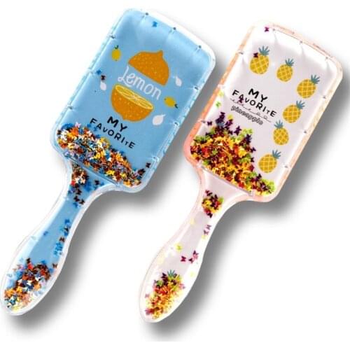 Cartoon Pineapple Fruit Hair Brush Air Cushion Comb Transparent Massage Hair Comb Plastic Pony Comb Detangling Hair Brush