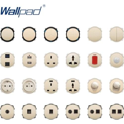 Wallpad Gold Wall Light Switch LED Indicator Wall Power Socket Electrical Outlet Function Key Only DIY Free Combination