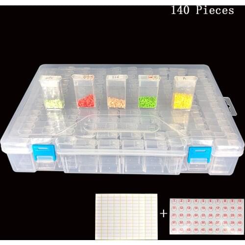 New 140/280pcs Plastic Diamond Painting Accessories Box Bottles Mosaic Container Storage Diamant Painting Box Tools