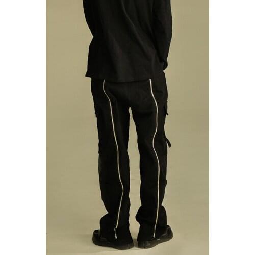 2020 New Mens clothing GD Hair Stylist fashion Catwalk Original detachable double zipper snap loose silhouette pants 27-46