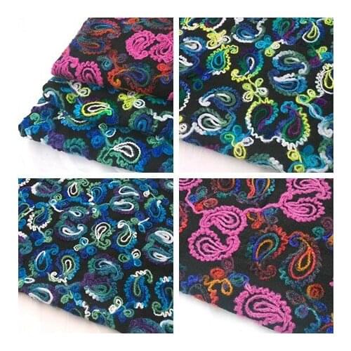 Autumn winter thick material francey color yarn embroidery clothing fabric water spray designer fabrics for patchwork