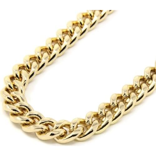 High Quality Heavy 10mm Men Necklace Chain 24k Gold Filled Fashion Jewelry Cuban Chain Necklaces For Male