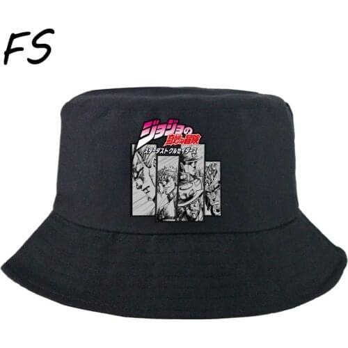 Jojos Bizarre Adventure Vintage Fisherman Hat Panama Bucket Hats Men Outdoor Women Cotton Bucket Cap Fashion Hip Hop Gorros HAT