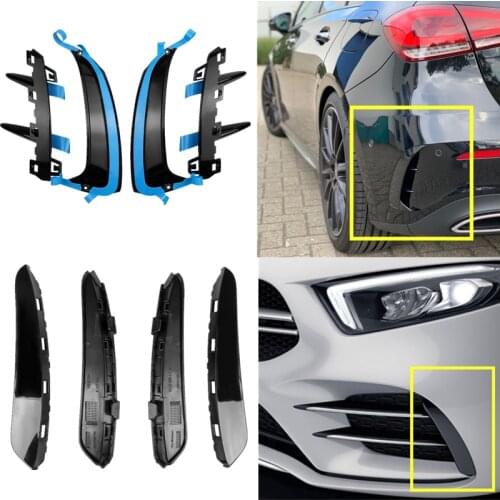 Glossy Black / Carbon Fiber For Mercedes A Class W177 AMG Hatchback A180 A200 A220 A250 A35 Front Rear Bumper Splitter Fender