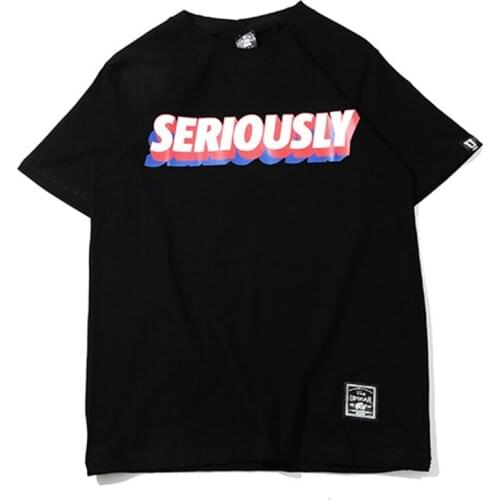 Popular Logo Original European Street Personality Printed Letters Loose Large Size Men And Women Couple Round T-shirt