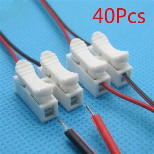 40PCS Spring Connector Electrical Cable Wire No Welding Screws Clamp Terminal Block Splice Screws Terminal Clamp